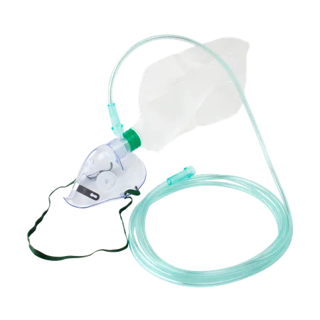 Oxygen Mask Elongated Pediatric Non-Rebreather Safety Vent 600 mL Reservoir , Ea